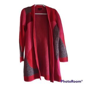 Yest Colorblock Open Front Duster Cardigan